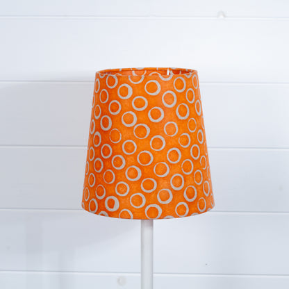 Conical Lamp Shade P03 - Batik Orange Circles, 15cm(top) x 20cm(bottom) x 20cm(height)