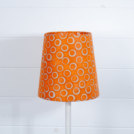 Conical Lamp Shade P03 - Batik Orange Circles, 15cm(top) x 20cm(bottom) x 20cm(height)