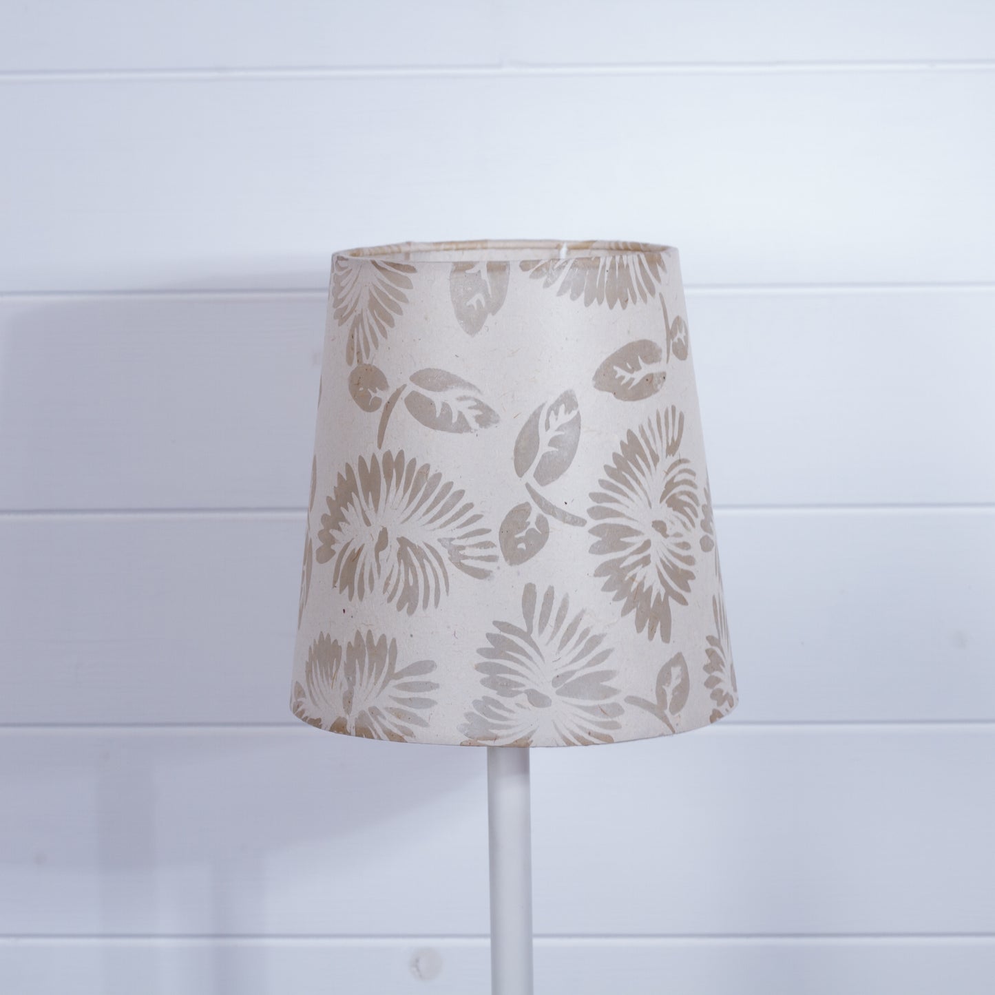 Conical Lamp Shade P09 - Batik Peony on Natural, 15cm(top) x 20cm(bottom) x 20cm(height)