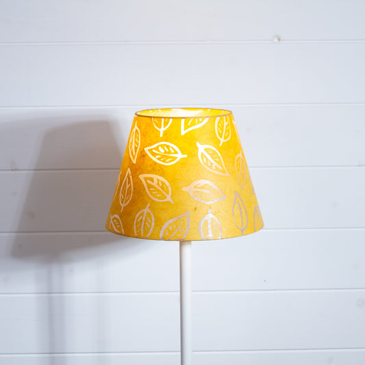 Conical Lamp Shade B107 ~ Batik Leaf Yellow, 15cm(top) x 25cm(bottom) x 18cm(height)
