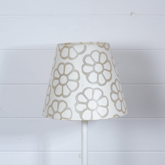 Conical Lamp Shade P17 - Batik Big Flower on Natural, 15cm(top) x 30cm(bottom) x 22cm(height)