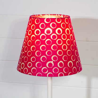 Conical Lamp Shade B140 ~ Batik Circles Hot Pink, 15cm(top) x 25cm(bottom) x 20cm(height)