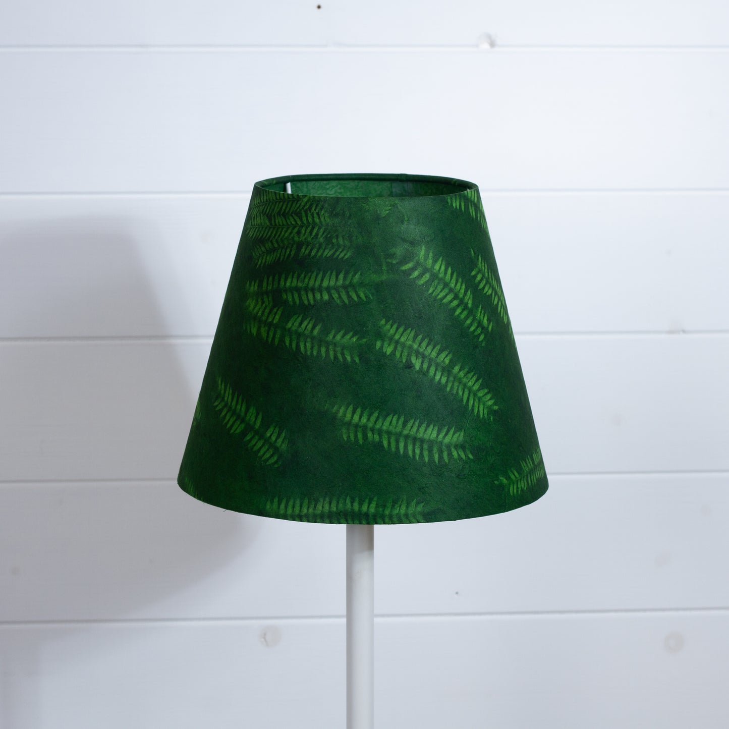 Conical Lamp Shade ~ P27 Green Fern, 15cm(top) x 25cm(bottom) x 20cm(height)