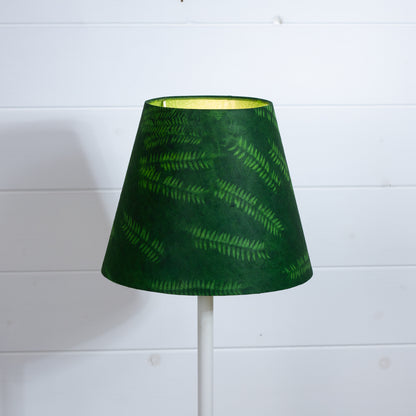 Conical Lamp Shade ~ P27 Green Fern, 15cm(top) x 25cm(bottom) x 20cm(height)