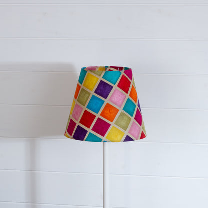 Conical Lamp Shade P01 - Batik Multi Square, 15cm(top) x 25cm(bottom) x 20cm(height)