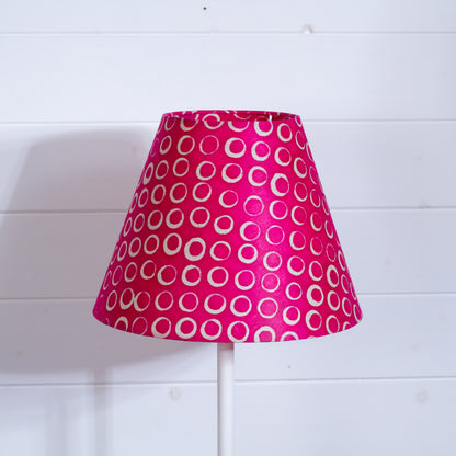 Conical Lamp Shade B140 ~ Batik Circles Hot Pink, 15cm(top) x 30cm(bottom) x 22cm(height)