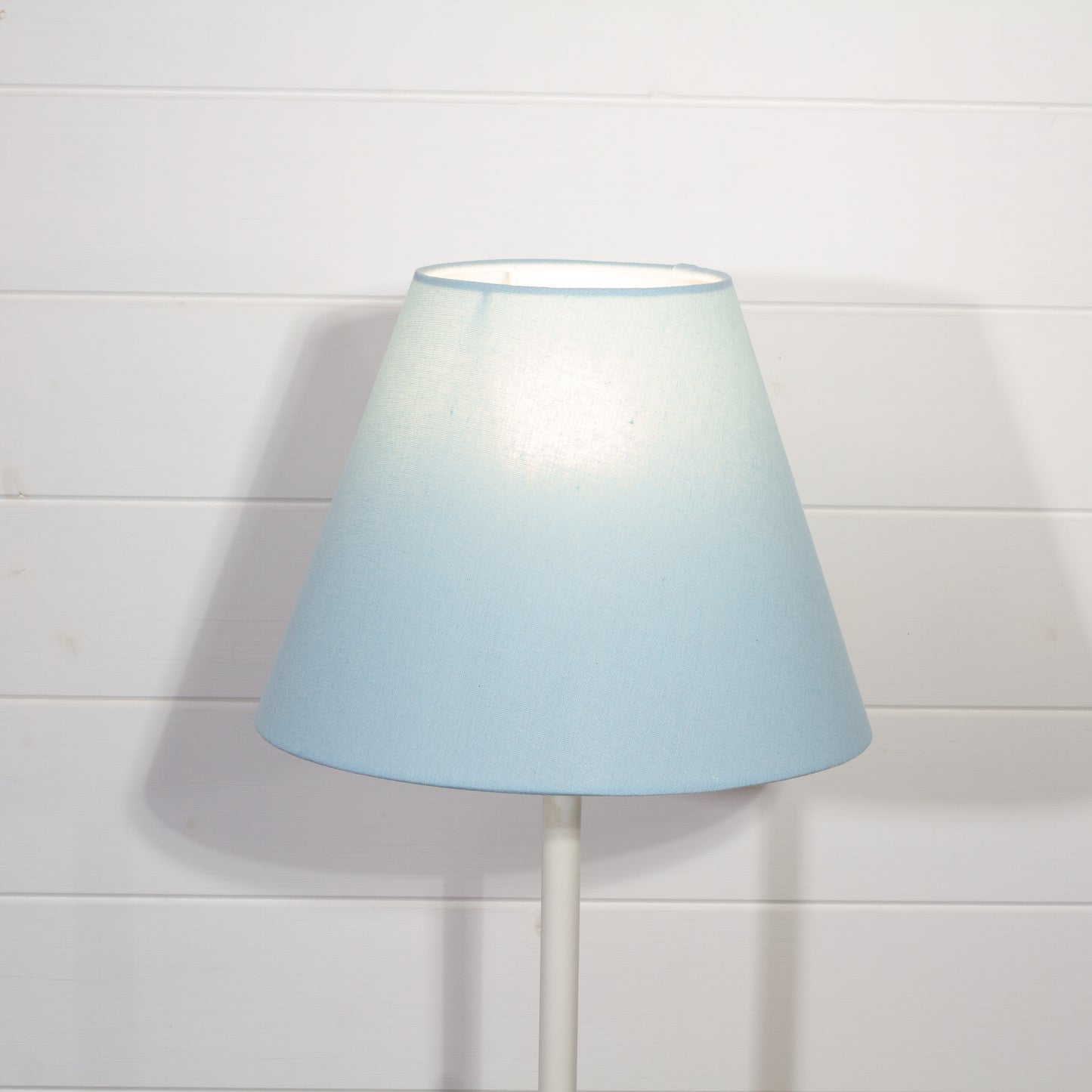 Conical Lamp Shade F190 ~ Baby Blue Linen, 15cm(top) x 30cm(bottom) x 22cm(height)