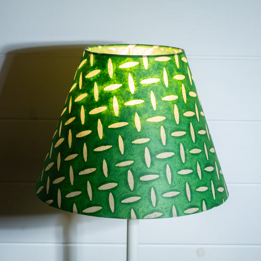 Conical Lamp Shade P96 - Batik Tread Plate Green, 15cm(top) x 30cm(bottom) x 22cm(height)