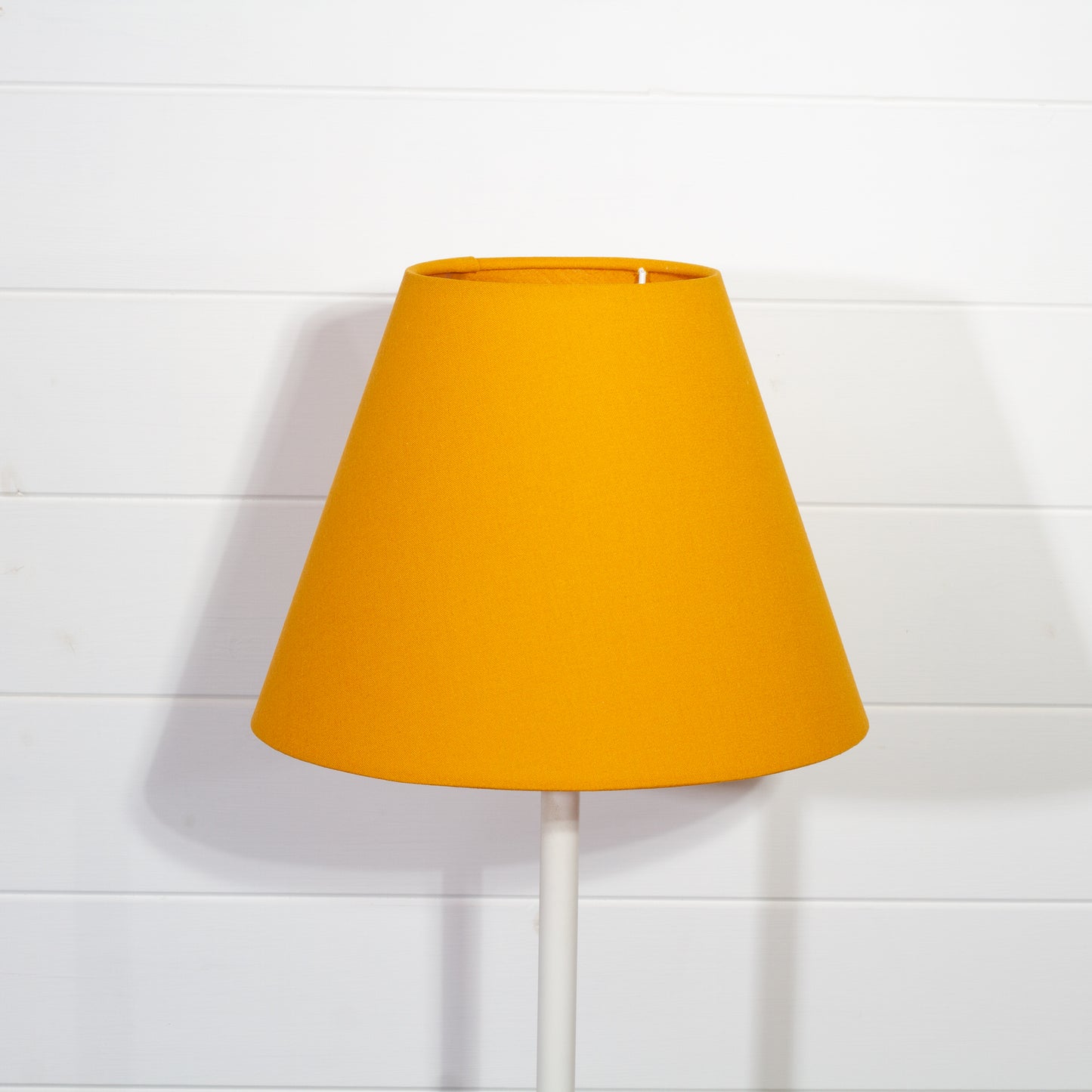 Conical Lamp Shade F180 ~ Yellow Ochre Linen Fabric, 15cm(top) x 30cm(bottom) x 22cm(height)