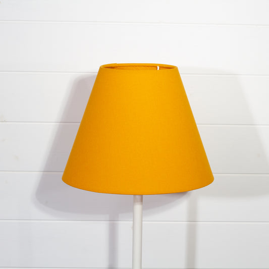 Conical Lamp Shade F180 ~ Yellow Ochre Linen Fabric, 15cm(top) x 30cm(bottom) x 22cm(height)