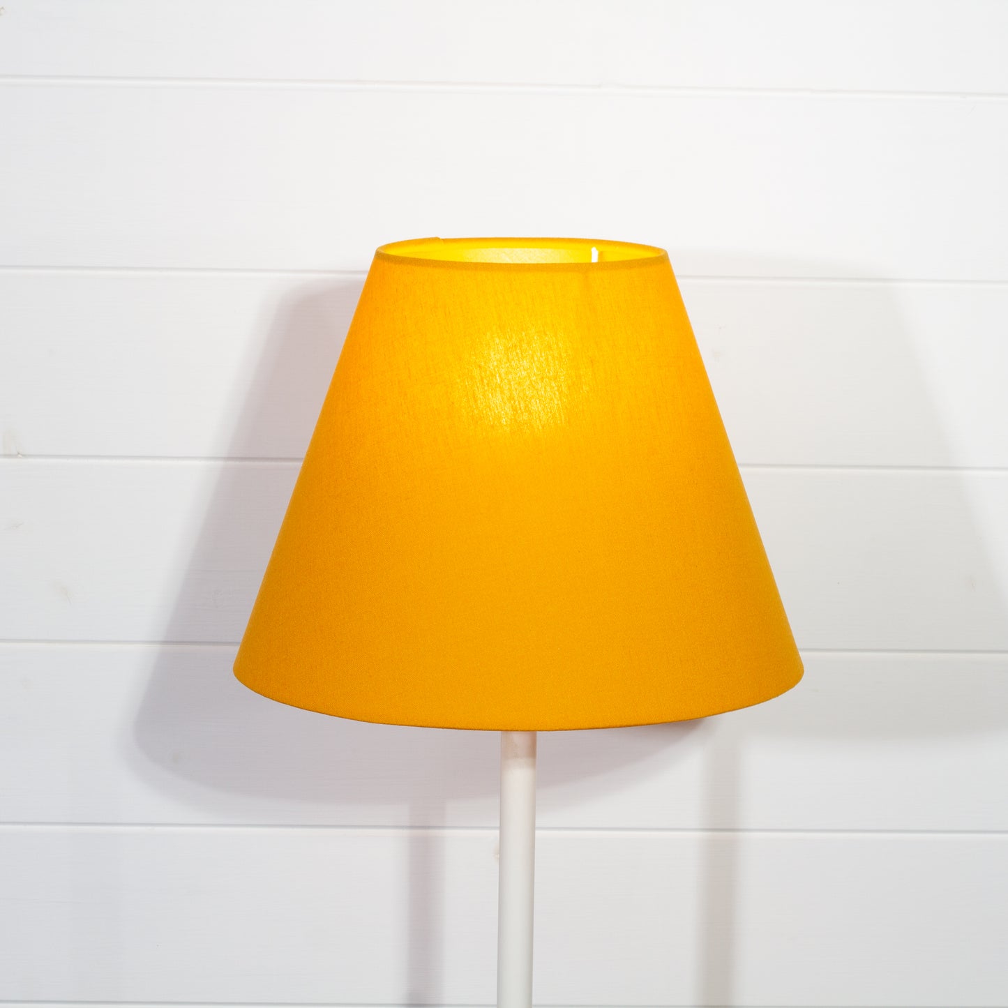 Conical Lamp Shade F180 ~ Yellow Ochre Linen Fabric, 15cm(top) x 30cm(bottom) x 22cm(height)