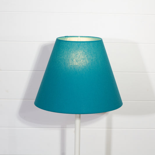 Conical Lamp Shade F185 ~ Teal Linen Fabric, 15cm(top) x 30cm(bottom) x 22cm(height)