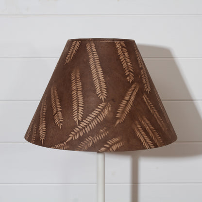 Conical Lamp Shade - P26 - Resistance Dyed Brown Fern 15cm Top, 35cm Bottom, 22cm Height