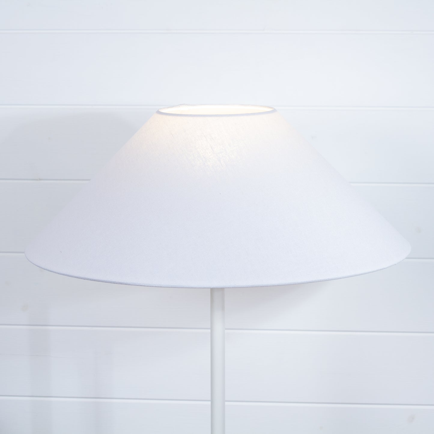 Conical Lamp Shade F160 White Linen Fabric ~ 15cm Top, 50cm Bottom, 18cm Height