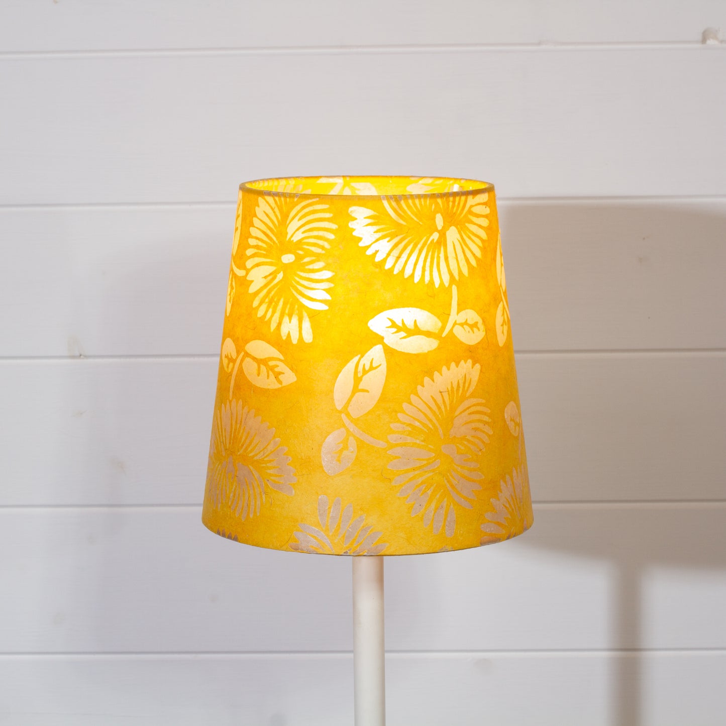 Conical Lamp Shade B120 ~ Batik Peony Yellow, 15cm(top) x 20cm(bottom) x 20cm(height)