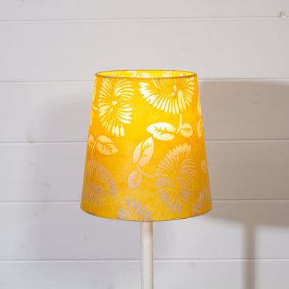 Conical Lamp Shade B120 ~ Batik Peony Yellow, 15cm(top) x 20cm(bottom) x 20cm(height)