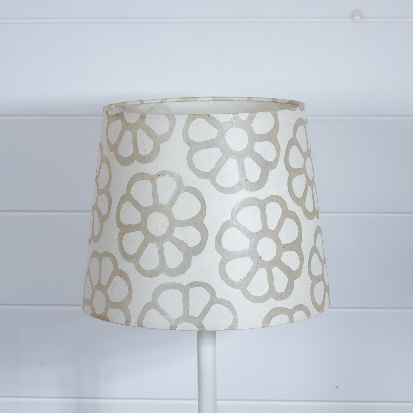 Conical Lamp Shade P17 - Batik Big Flower on Natural, 20cm(top) x 25cm(bottom) x 20cm(height)