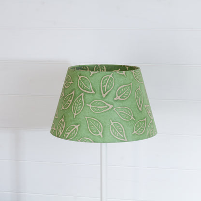 Conical Lamp Shade P29 - Batik Leaf on Green, 20cm(top) x 30cm(bottom) x 18cm(height)