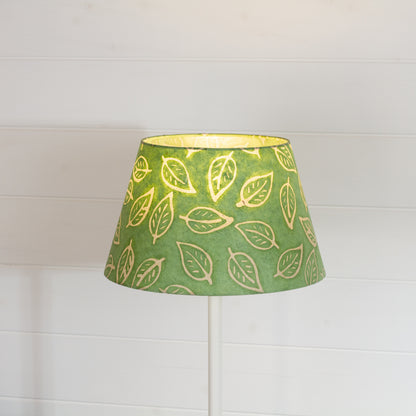 Conical Lamp Shade P29 - Batik Leaf on Green, 20cm(top) x 30cm(bottom) x 18cm(height)