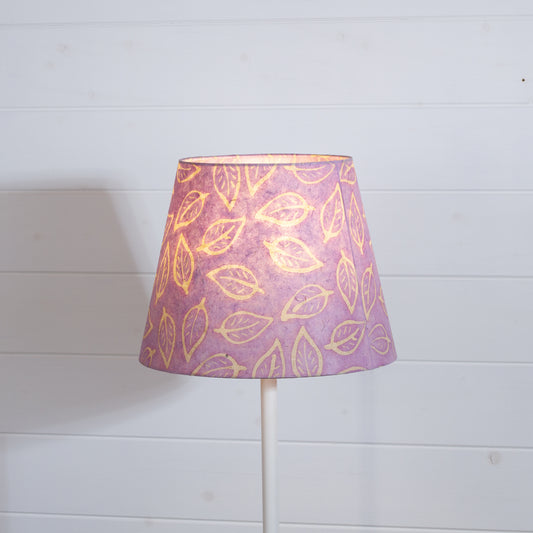 Conical Lamp Shade P68 ~ Batik Leaf on Lilac, 20cm(top) x 30cm(bottom) x 23cm(height)