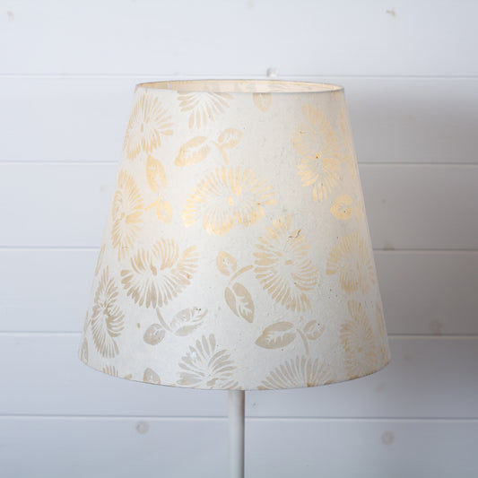 Conical Lamp Shade P09 - Batik Peony on Natural, 23cm(top) x 35cm(bottom) x 31cm(height)