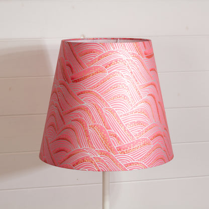 Conical Lamp Shade W04 - Pink Hills with Gold Flowers, 23cm(top) x 35cm(bottom) x 31cm(height)