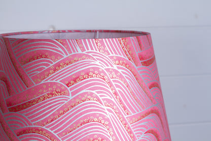 Conical Lamp Shade W04 - Pink Hills with Gold Flowers, 23cm(top) x 35cm(bottom) x 31cm(height)