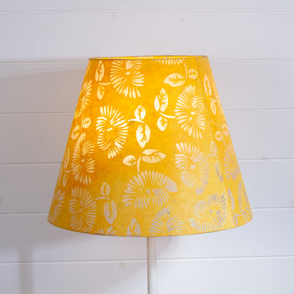 Conical Lamp Shade B120 - Batik Peony Yellow, 23cm(top) x 40cm(bottom) x 31cm(height)