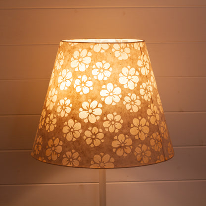 Conical Lamp Shade P75 - Batik Star Flower Natural, 23cm(top) x 40cm(bottom) x 31cm(height)