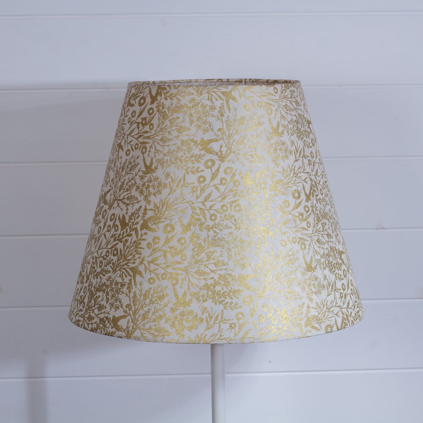 Conical Lamp Shade B135 ~ Gold Birds, 23cm(top) x 40cm(bottom) x 31cm(height)