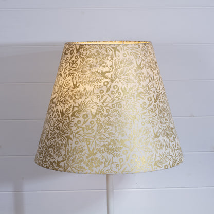Conical Lamp Shade B135 ~ Gold Birds, 23cm(top) x 40cm(bottom) x 31cm(height)