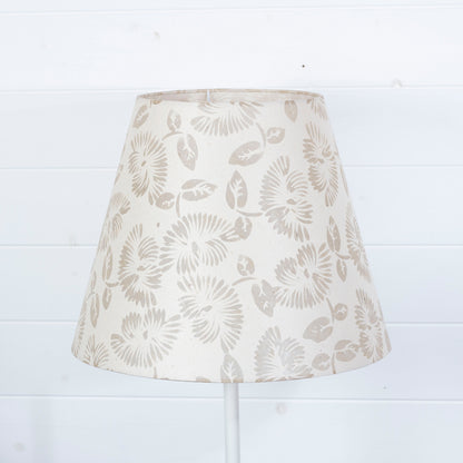 Conical Lamp Shade P09 - Batik Peony on Natural, 23cm(top) x 40cm(bottom) x 31cm(height)