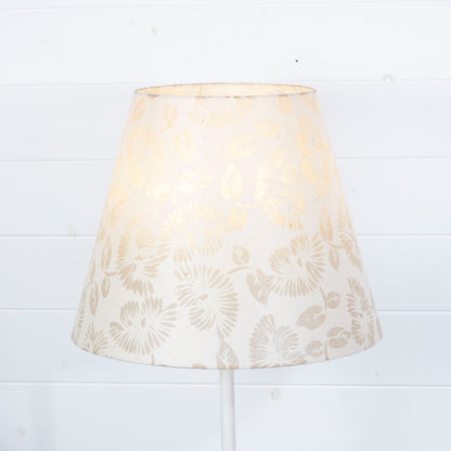 Conical Lamp Shade P09 - Batik Peony on Natural, 23cm(top) x 40cm(bottom) x 31cm(height)