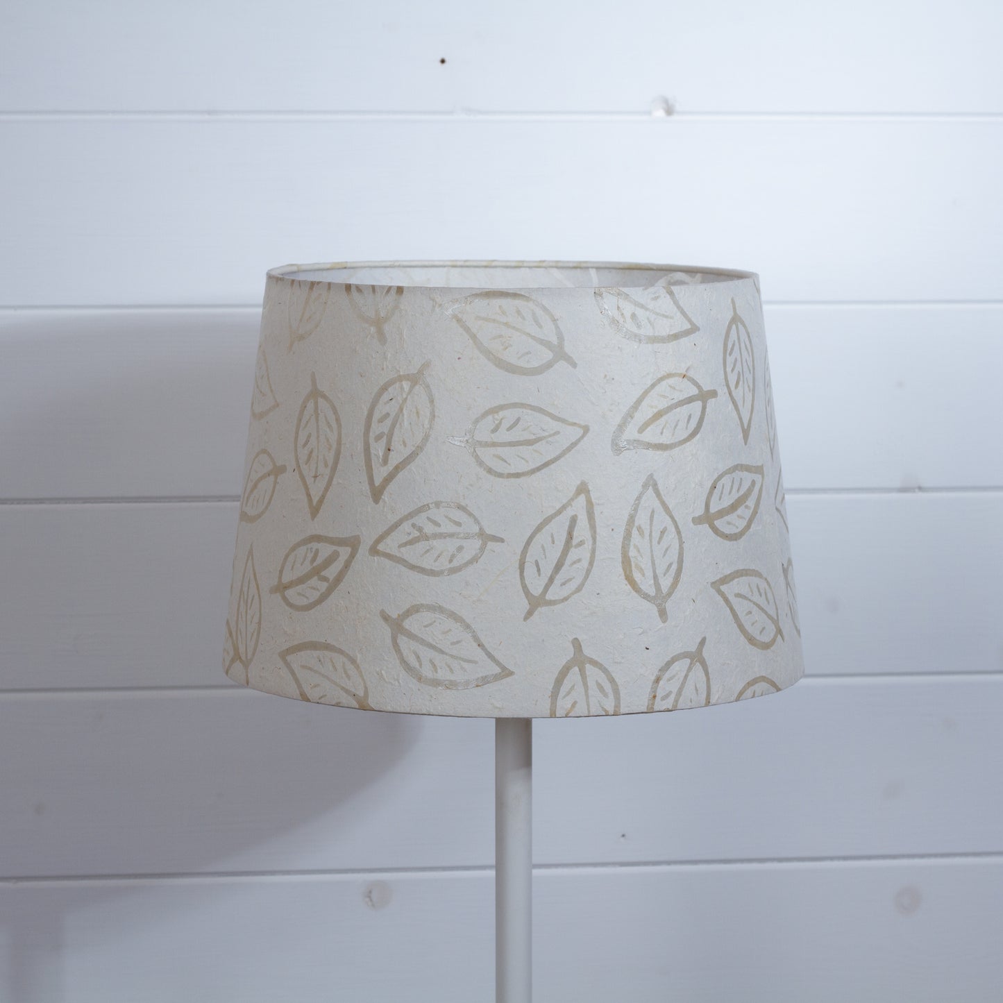 Conical Lamp Shade - P28 - Batik Leaf on Natural, 25cm(top) x 30cm(bottom) x 20cm(height)