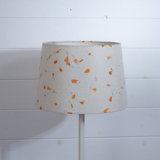 Conical Lamp Shade - P32 - Marigold Petals on Natural Lokta, 25cm(top) x 30cm(bottom) x 20cm(height)