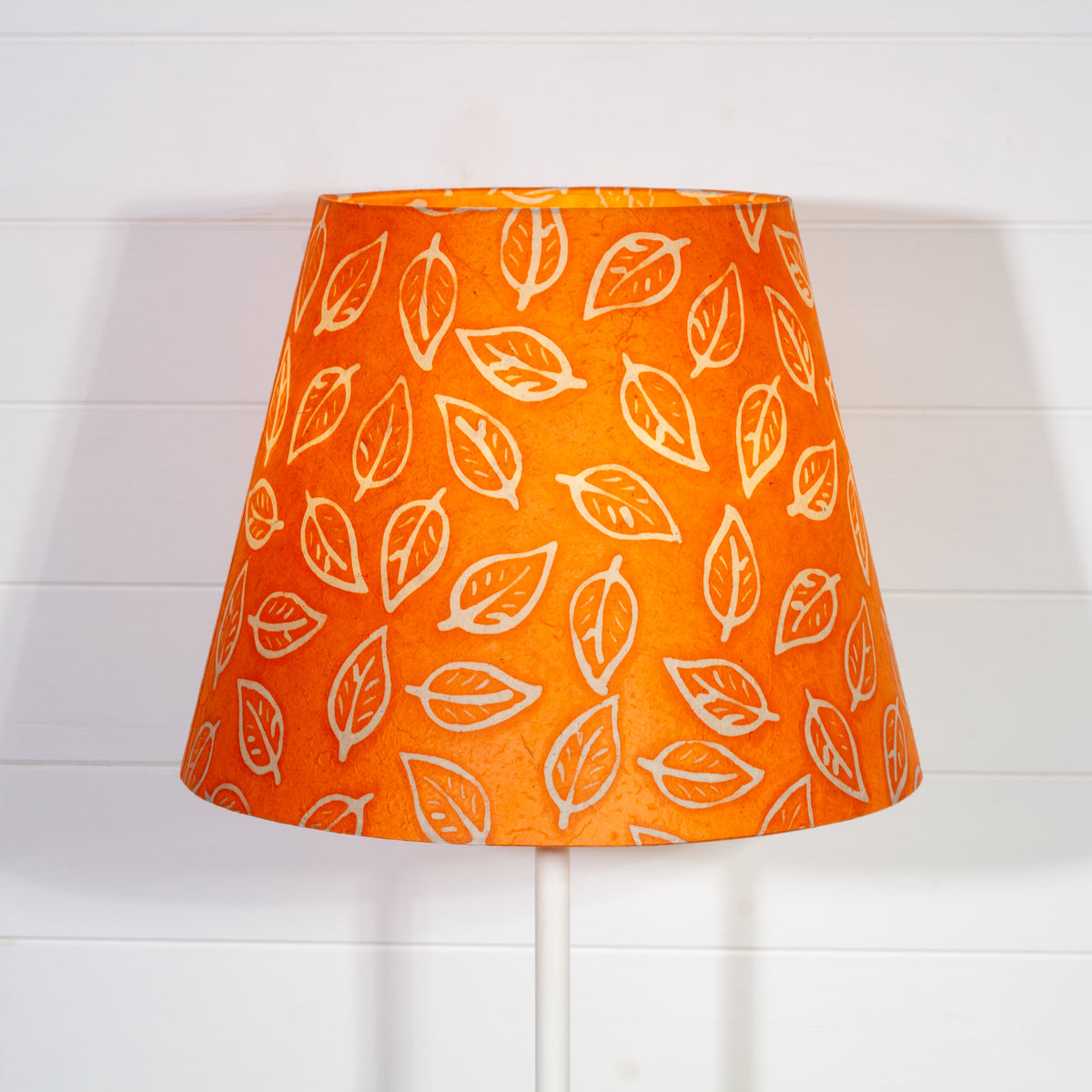 Conical Lamp Shade B123 ~ Batik Leaf Orange, 25cm(top) x 40cm(bottom) x 31cm(height)