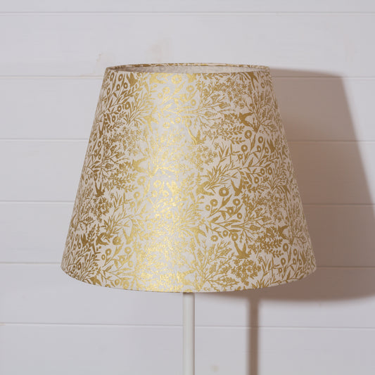 Conical Lamp Shade B135 ~ Gold Birds, 25cm(top) x 40cm(bottom) x 31cm(height)