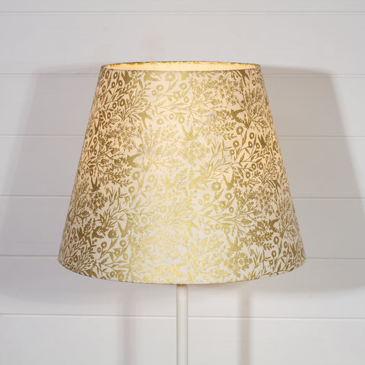Conical Lamp Shade B135 ~ Gold Birds, 25cm(top) x 40cm(bottom) x 31cm(height)