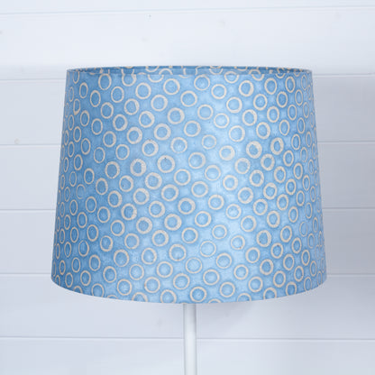 Conical Lamp Shade P72 - Batik Blue Circles, 35cm(top) x 40cm(bottom) x 30cm(height)