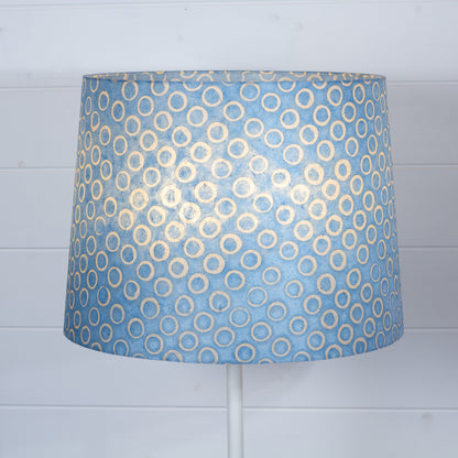 Conical Lamp Shade P72 - Batik Blue Circles, 35cm(top) x 40cm(bottom) x 30cm(height)