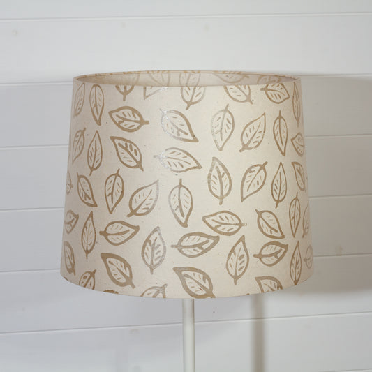 Conical Lamp Shade P28 - Batik Leaf on Natural, 35cm(top) x 40cm(bottom) x 30cm(height)