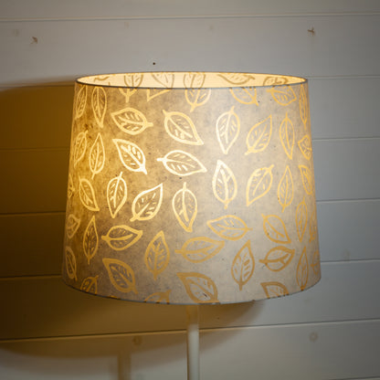 Conical Lamp Shade P28 - Batik Leaf on Natural, 35cm(top) x 40cm(bottom) x 30cm(height)