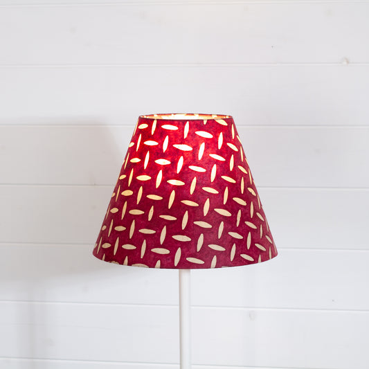 Conical Lamp Shade P14 - Batik Tread Plate Cranberry, 15cm(top) x 30cm(bottom) x 22cm(height)