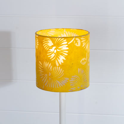 Drum Lamp Shade - B120 ~ Batik Peony Yellow, 15cm(diameter)