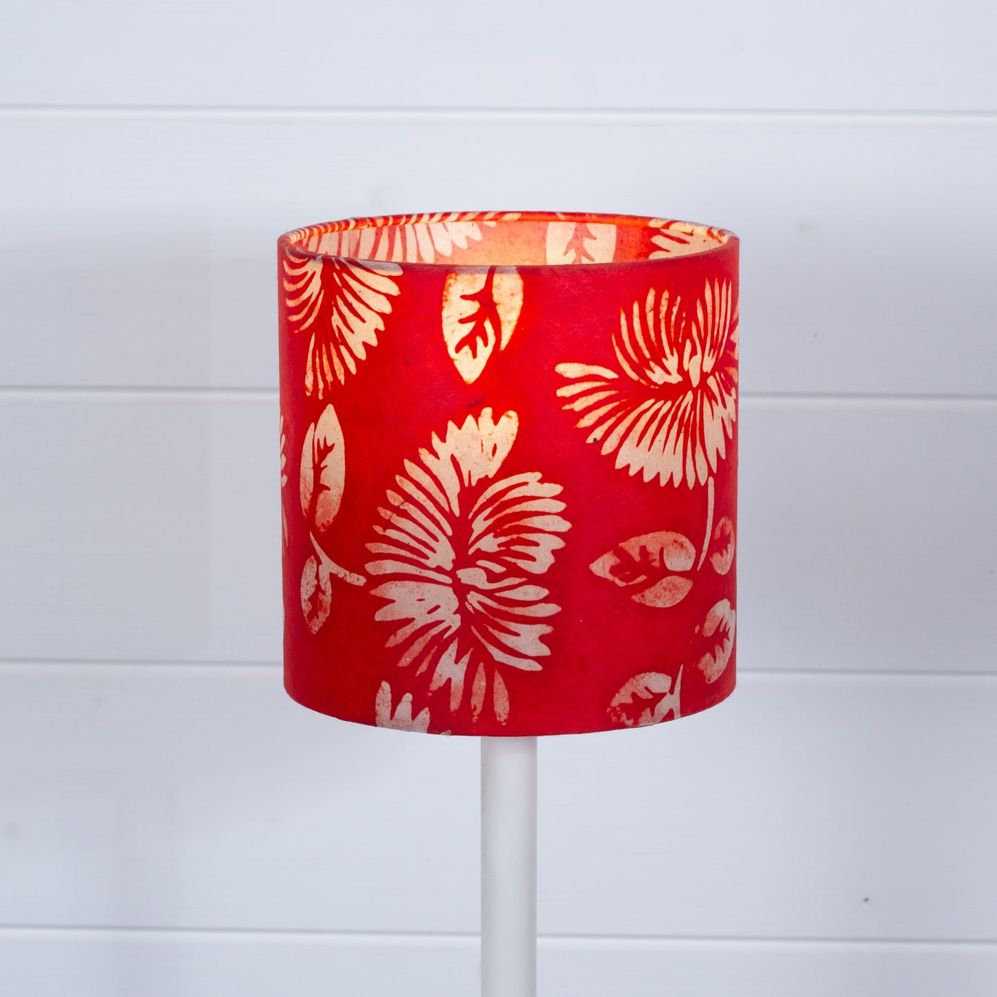 Drum Lamp Shade - B118 - Batik Peony Red, 15cm(diameter)