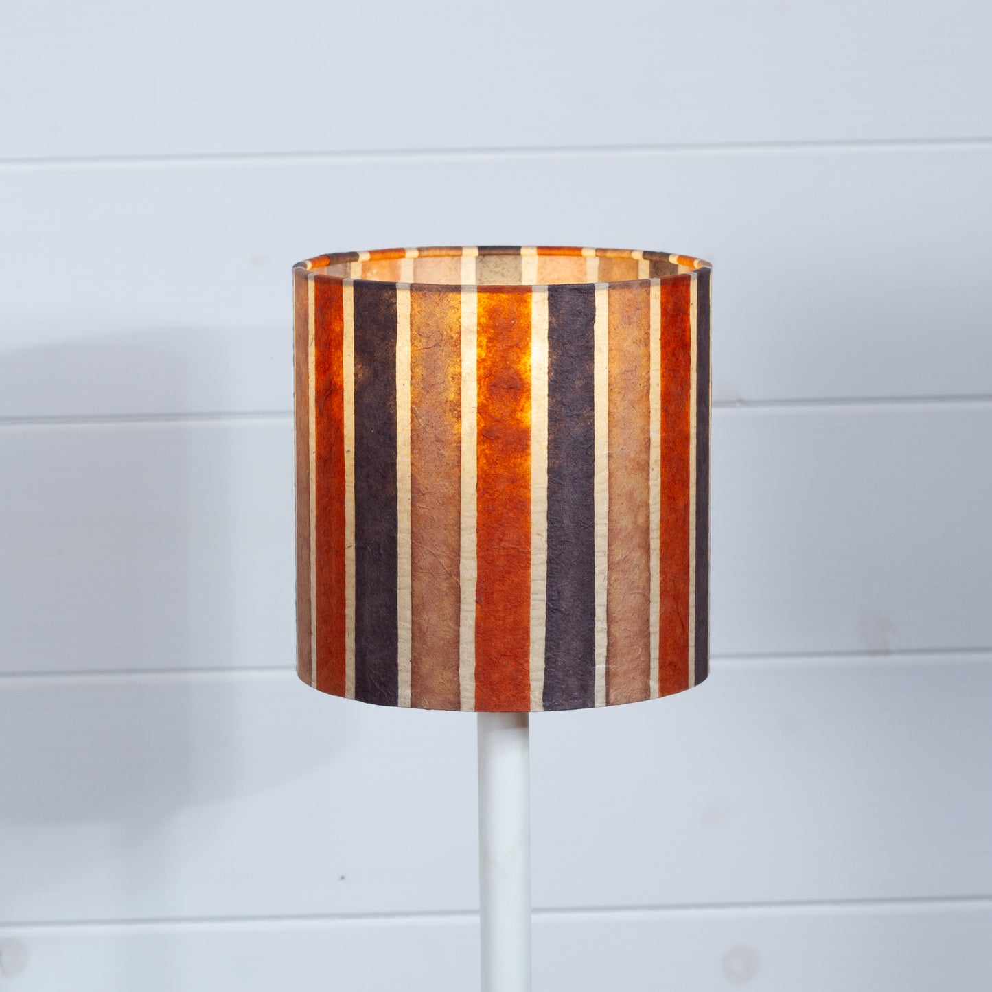 Drum Lamp Shade - P07 ~ Batik Stripes Brown, 15cm(diameter)