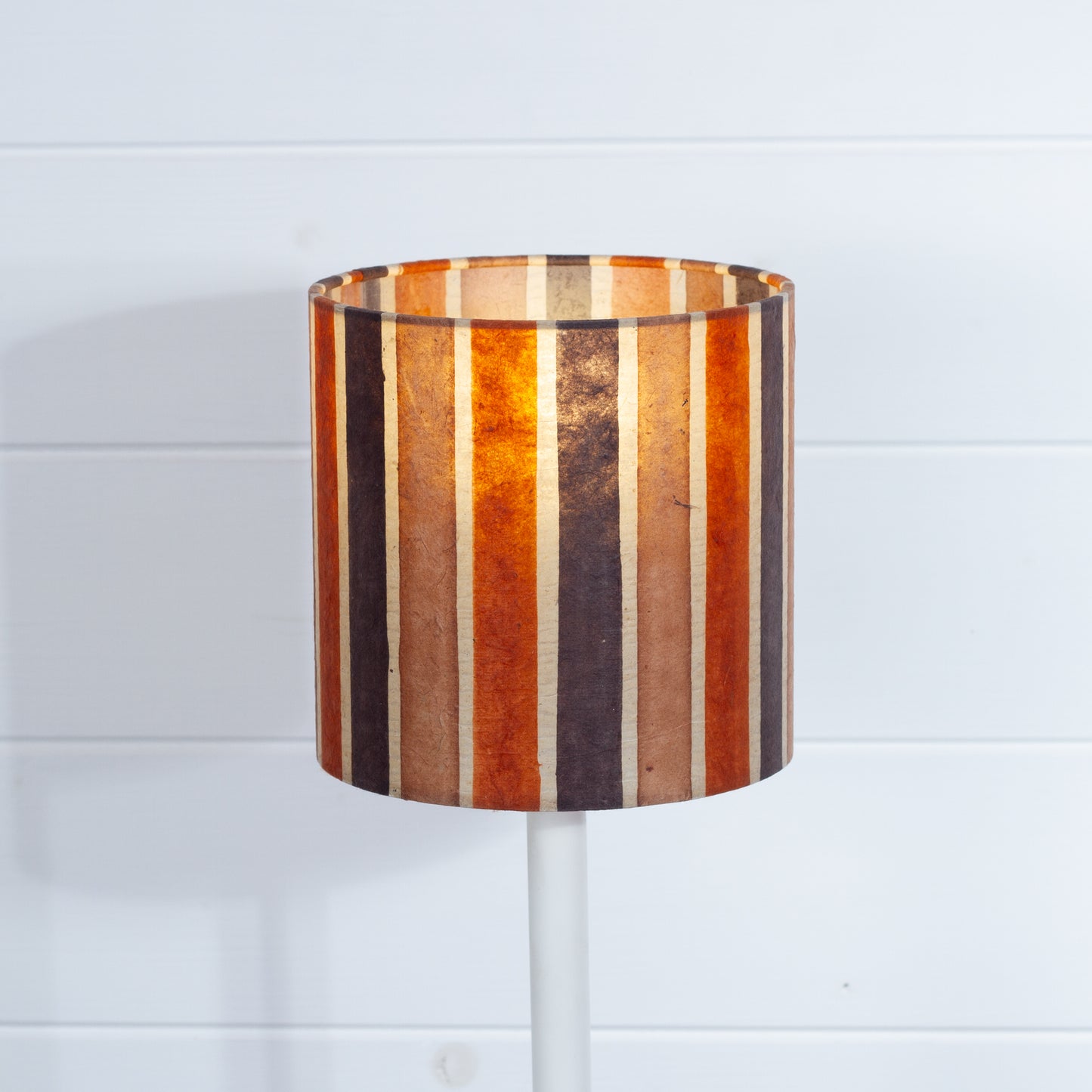 Drum Lamp Shade - P07 ~ Batik Stripes Brown, 15cm(diameter)