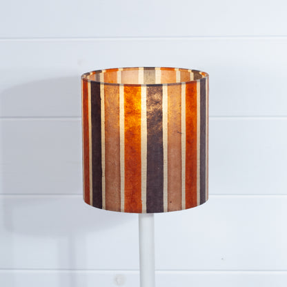 Drum Lamp Shade - P07 ~ Batik Stripes Brown, 15cm(diameter)