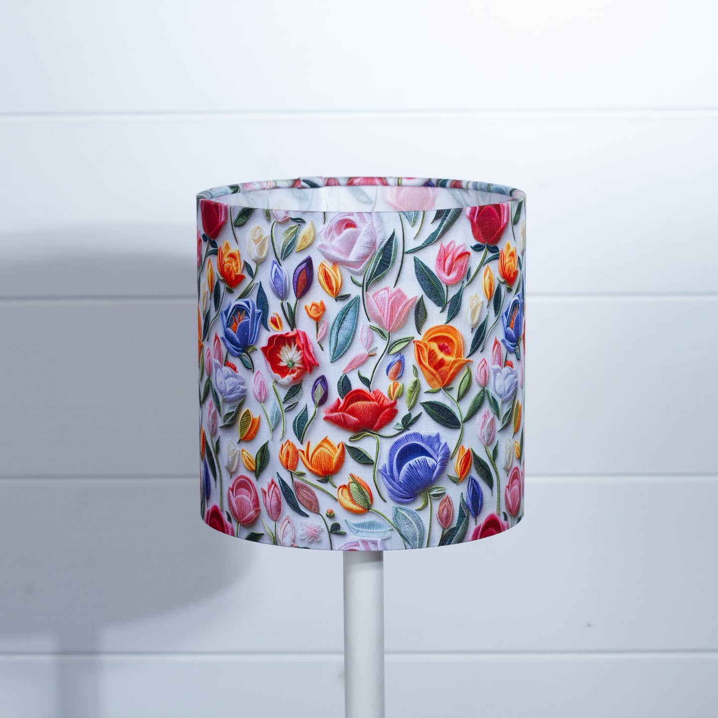 Drum Lamp Shade - F150 ~ Tulip Stems Fabric, 15cm(diameter)
