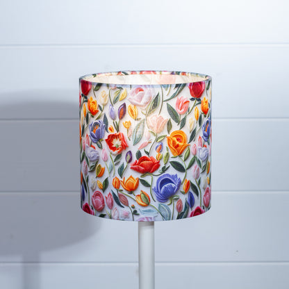 Drum Lamp Shade - F150 ~ Tulip Stems Fabric, 15cm(diameter)